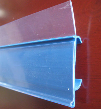 custom extruded plastic profiles PVC data strip for supermarket display shelf